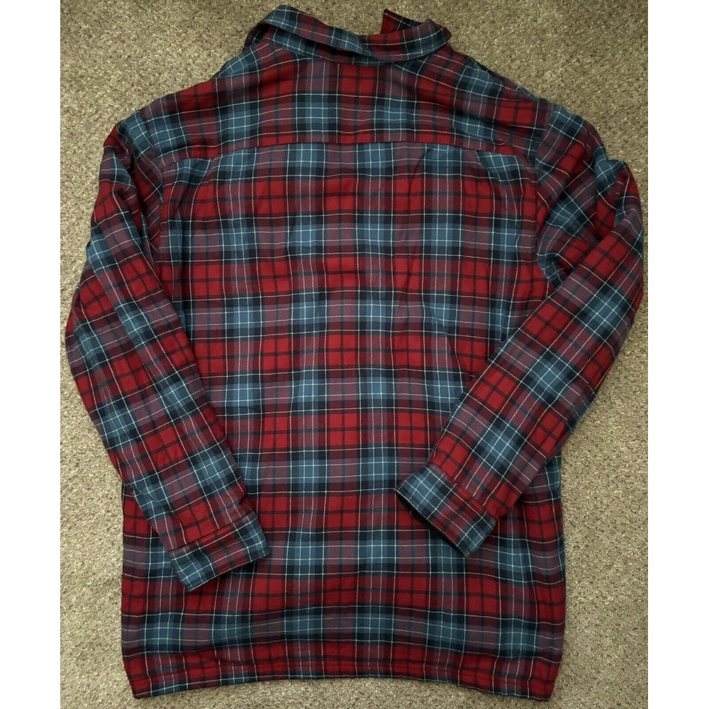 L.L. Bean Men's Large Barn Shacket Chore Coat Fleece Lined Traditional Fit Plaid - Picture 7 of 9